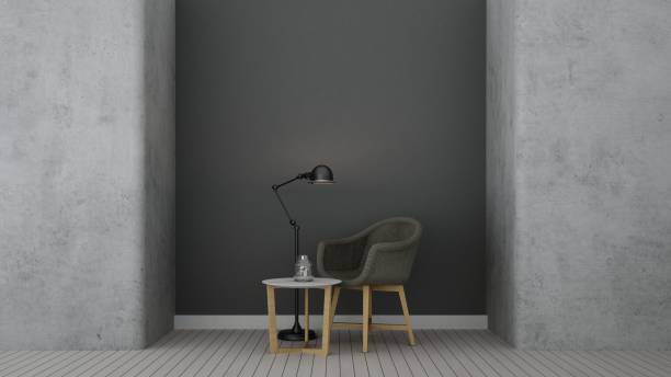 istock 3D interior minimal rendering living space and wall decoration empty room in hotel 861310274