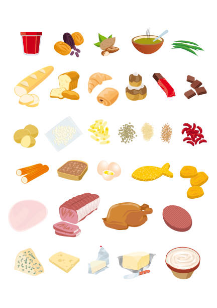 żywność - roast chicken illustrations stock illustrations