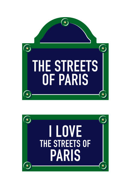 парижская уличная табличка - street name sign stock illustrations