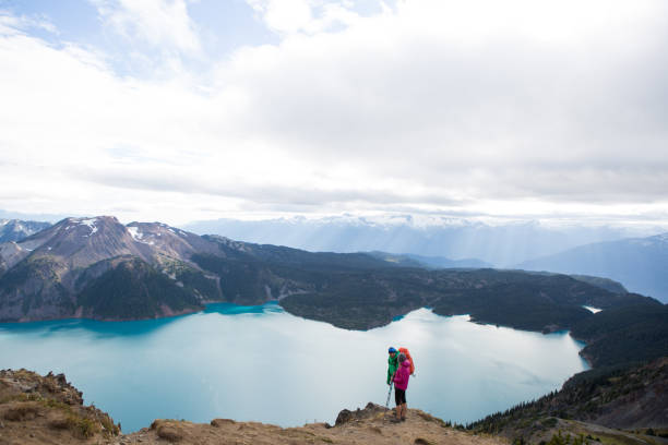 istock Couple embracing nature and the view 861318640