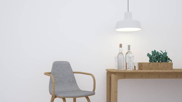 istock The interior minimal relax space furniture 3d rendering and background white decoration 861319232