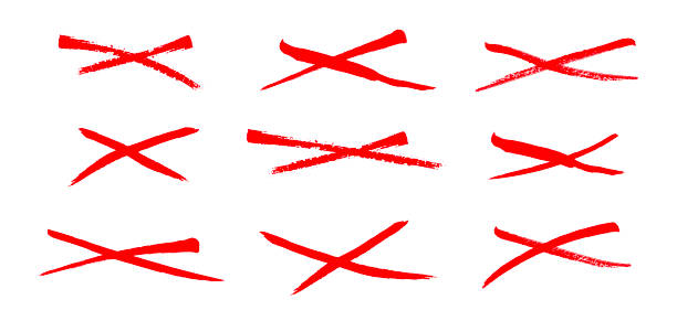 przekreślony znak x ręcznie rysowany - letter x illustrations stock illustrations