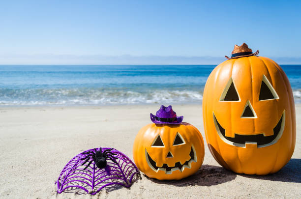 Ocean Halloween background stock photo