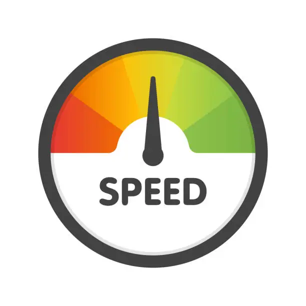 Vector illustration of Round Speedometer fast speed. Vector illustration template