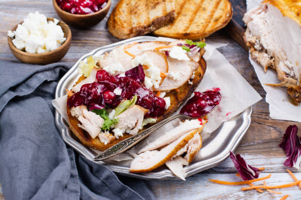 istock Homemade turkey leftover sandwich with cranberry sauce 861338068