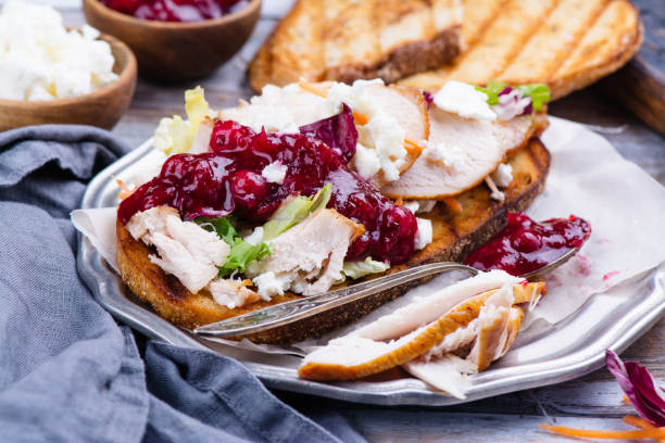 istock Homemade turkey leftover sandwich with cranberry sauce 861338184