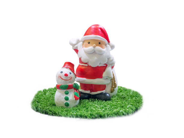 istock Santa Claus and snowman.isolated on white background with clipping path. 861342074