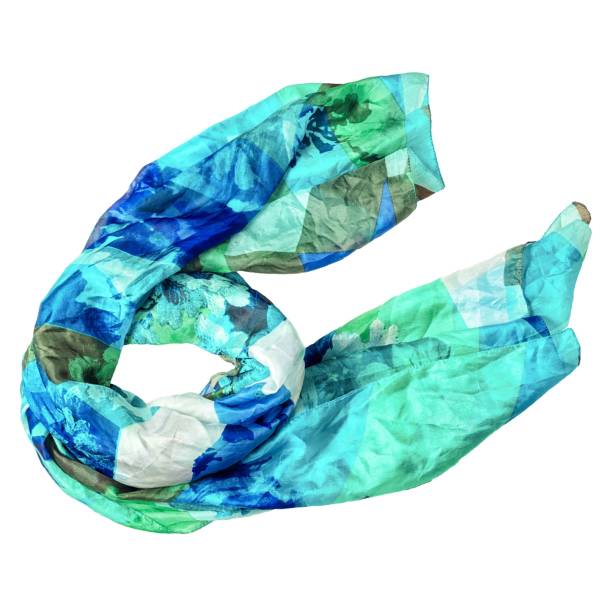 istock green and blue silk headscarf isolated on white background 861342140