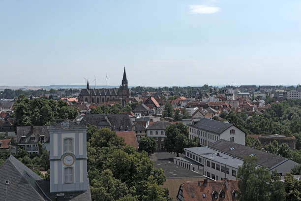 View from castle tower to the city Friedberg/Hesse, Germany