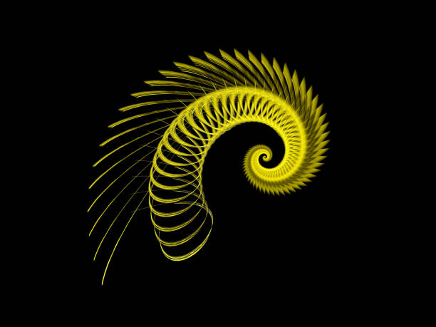 istock Abstract illustration of a fractal spiral pattern on black background 861348876