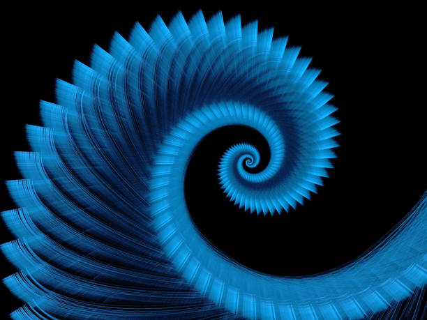 istock Abstract illustration of a fractal spiral pattern on black background 861348890