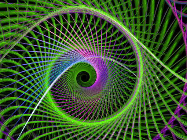 istock Abstract illustration of a fractal spiral pattern on black background 861348936