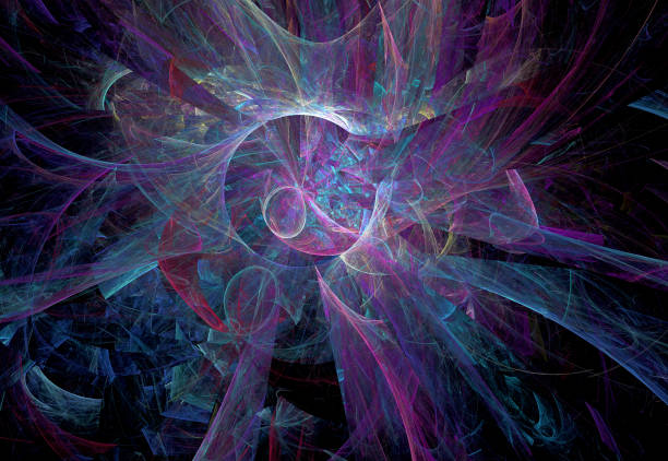 istock Abstract illustration of a fractal pattern on black background 861351924