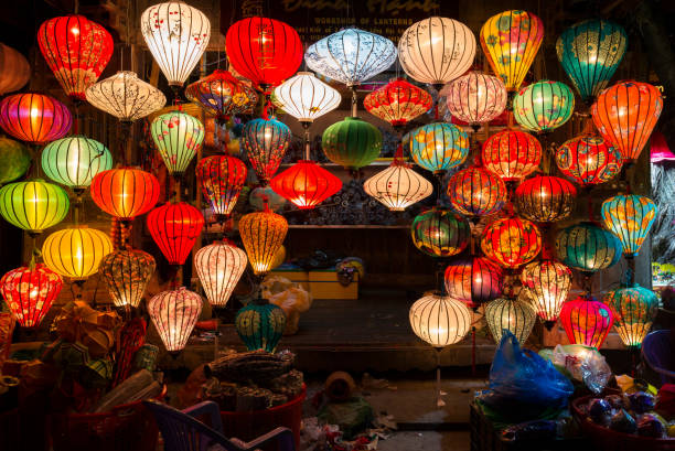 Lanterns in Hoi An, Vietnam Hoi An Ancient Town chinese lantern lily photos stock pictures, royalty-free photos & images