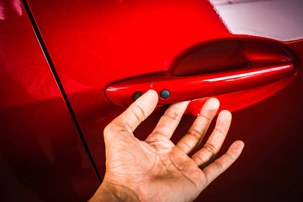 istock car japan for customers. Using Car door handle red color for customers. Using wallpaper or background for transport and automotive image. wallpaper or background for transport and automotive image. 861352894