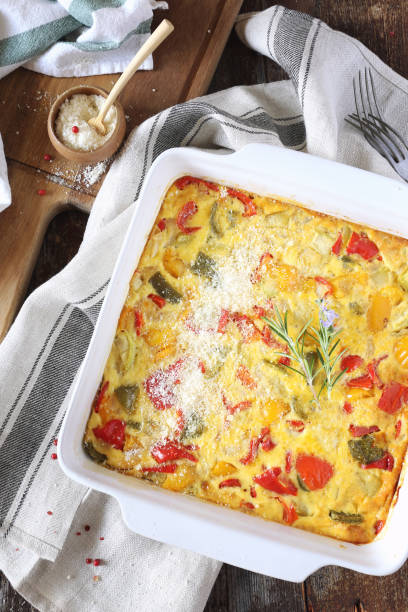 istock Vegetable clafoutis with red bell pepper and zucchini 861356902