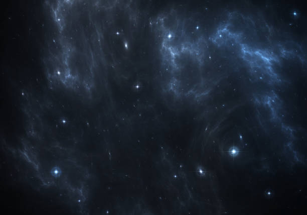 istock Space background with blue nebula and stars 861360194