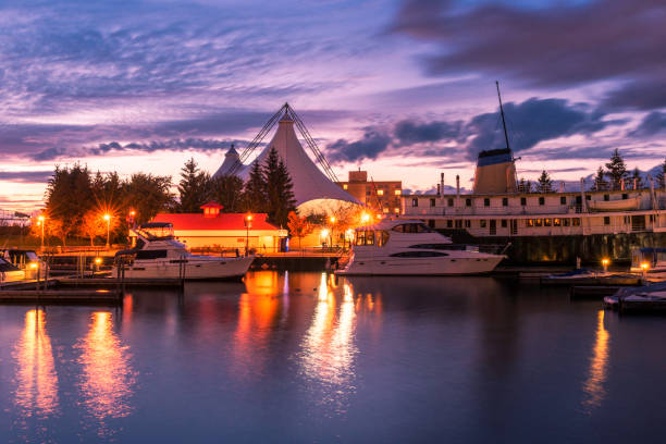 St Marys River in dusk Ontario, Canada marys stock pictures, royalty-free photos & images