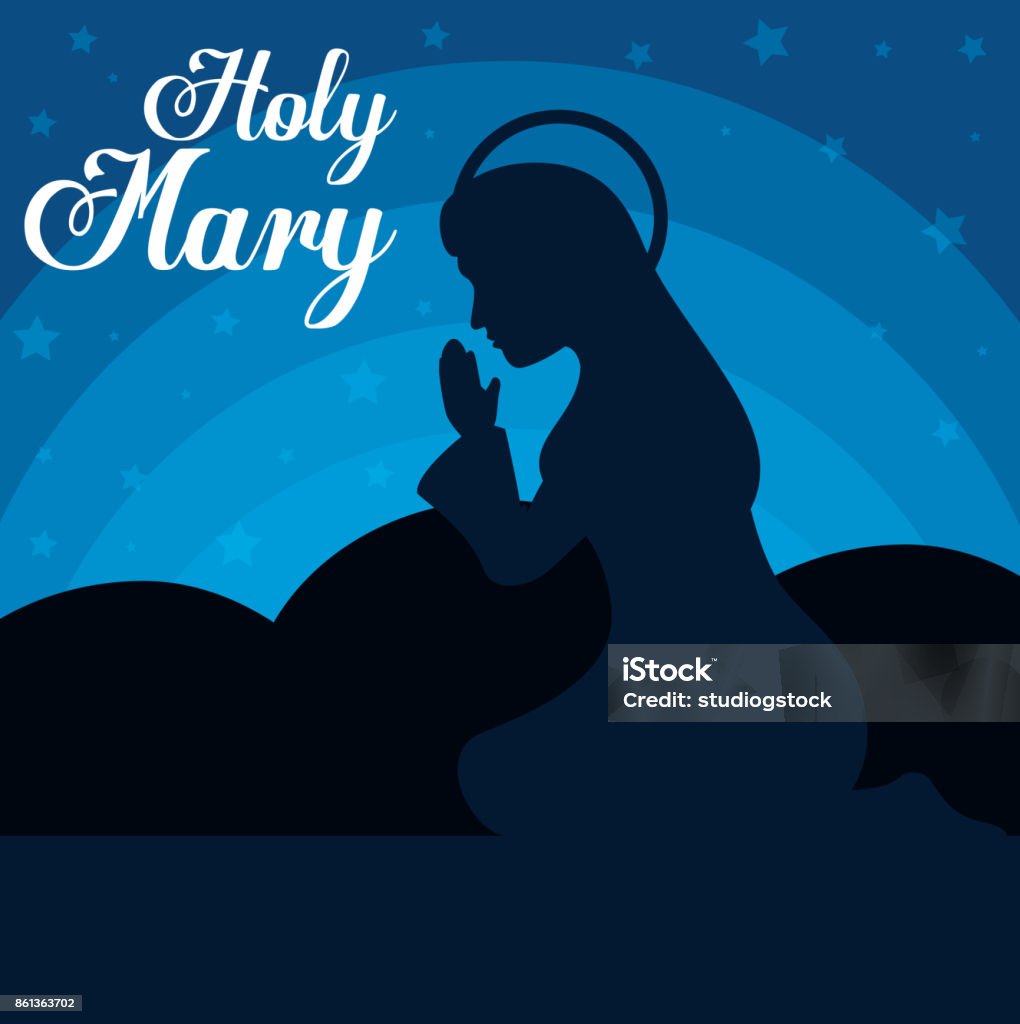 holy mary religious card holy mary religious card vector illustration design Art stock vector
