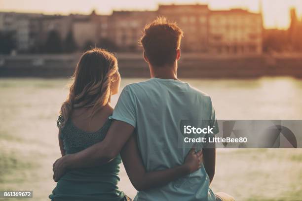 Happy Couple Stock Photo - Download Image Now - Couple - Relationship, Rear View, Falling in Love