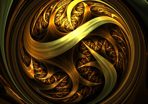 istock Gold fractal digital artwork 861369808