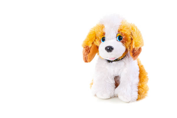 istock Cute toy dog on white background 861377202