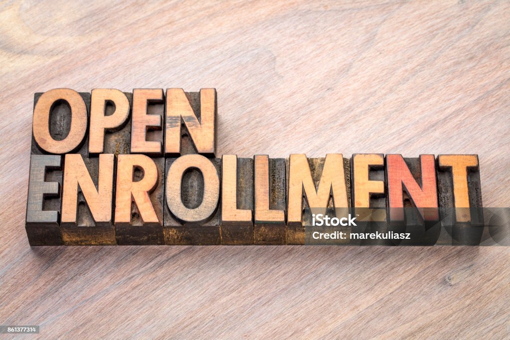 offene Wort abstrakt in Holz-Art - Lizenzfrei Open Enrollment Stock-Foto