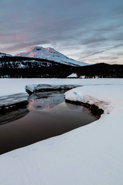 istock Soda Creek and South Sister with Reflection and Snow 861383870