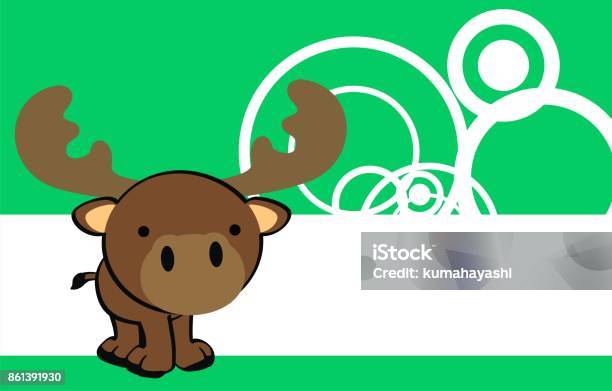 Sweet Little Baby Moose Cartoon Background Stock Illustration - Download Image Now - Animal, Baby - Human Age, Childhood