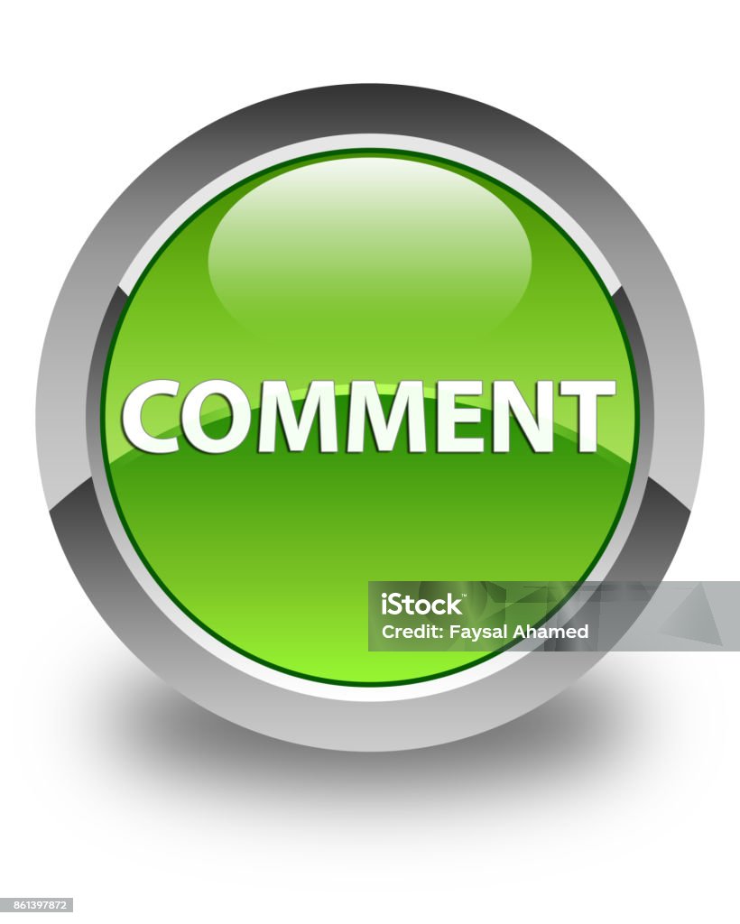 Green Comment Button Comment Glossy Green Round Button Stock Illustration - Download Image ...