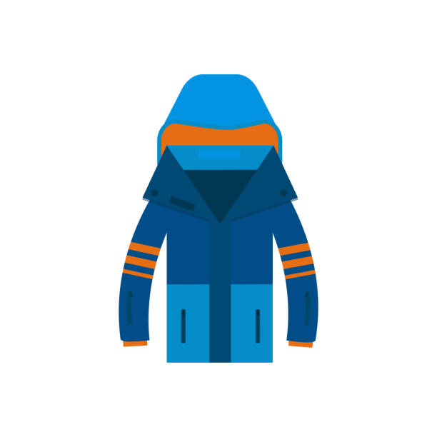 ilustraciones, imágenes clip art, dibujos animados e iconos de stock de jaket de icono de deporte de invierno para esquí y snowboard aislado sobre fondo blanco - snowboarding snowboard teenager red