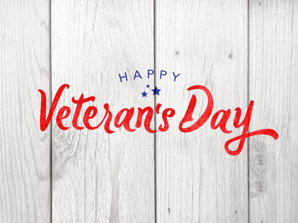 istock Happy Veteran's Day Typography Over Wood Background 861402868