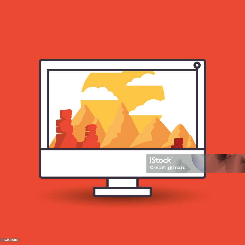 Computer Stock Image Landscape Landscape Wallpaper Design Stock Illustration - Download Image Now ...