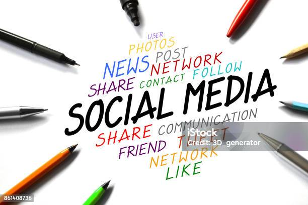 Social Media Conept Stock Photo - Download Image Now - Social Media Icon, Black Color, Communication