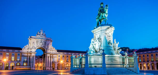 istock statue of King Joze I in evening illumination 861409456