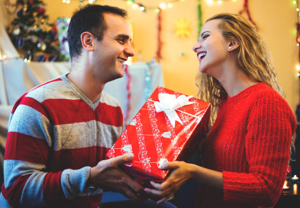 istock Man and wife spend Christmas together 861412854