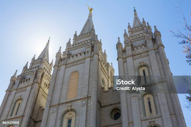 Salt Lake City Lds Temple Spires Stock Photo - Download Image Now - Mormonism, Temple - Building, Salt Lake City - Utah