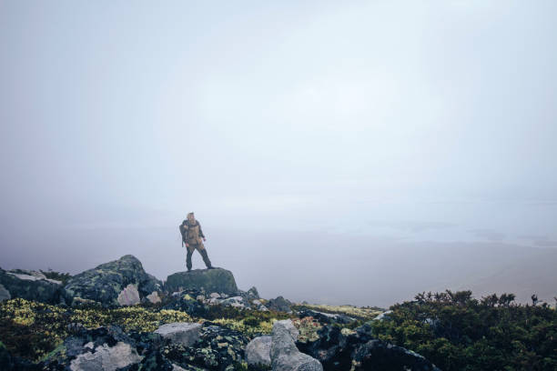 istock Tourist Traveler on the Mountain Peak 861434996