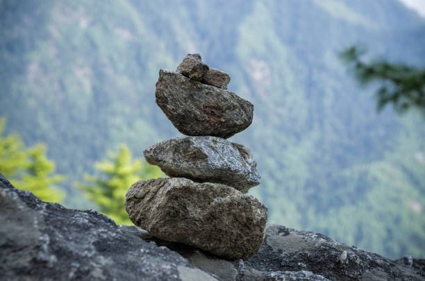 istock Prayer stone stack pyramid symbolizing zen, harmony and balance is commonly found around bhutan monastery 861460250