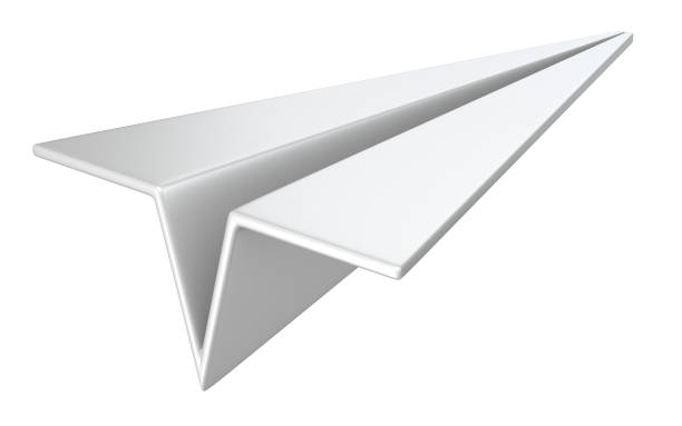 latający papierowy samolot 3d - simplicity paper airplane airplane journey zdjęcia i obrazy z banku zdjęć