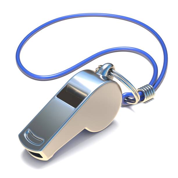 Metal whistle 3D Metal whistle 3D render illustration isolated on white background whistle stock pictures, royalty-free photos & images