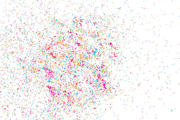 istock Colorful celebration background with confetti isolated on white, holiday illustration. Abstract background with many splattered falling round glitter pieces. Sprinkle random pattern, confetti blow. 861471382