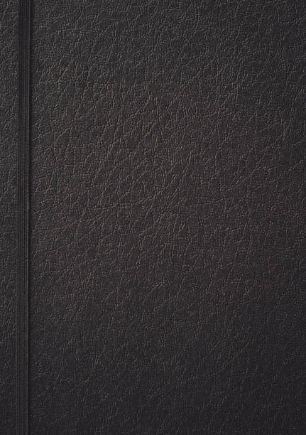 black leather notebook Close up vintage of black leather notebook texture background use for your texts display old black leather photo album stock pictures, royalty-free photos & images
