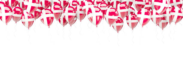Balloons frame with flag of denmark stock photo