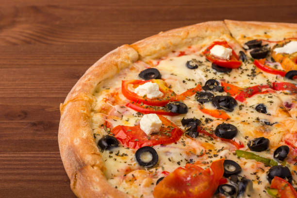 istock Pizza ham with cheese, tomatoes and pepper. 861495966