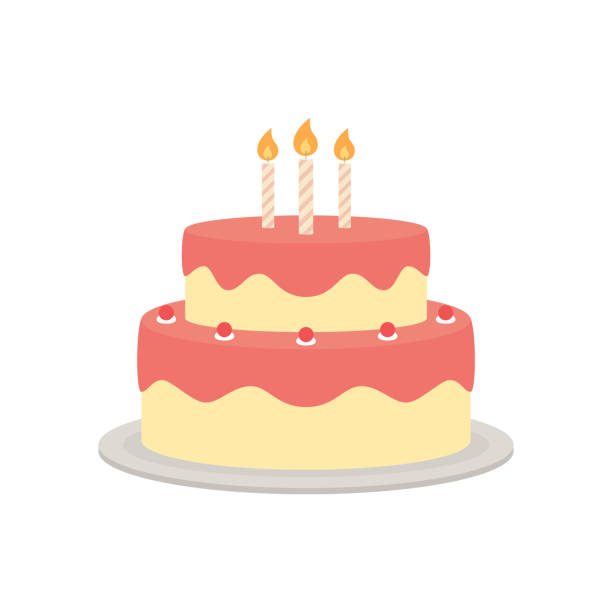 ilustraciones, imágenes clip art, dibujos animados e iconos de stock de torta de cumpleaños vector ilustración aislada - cake