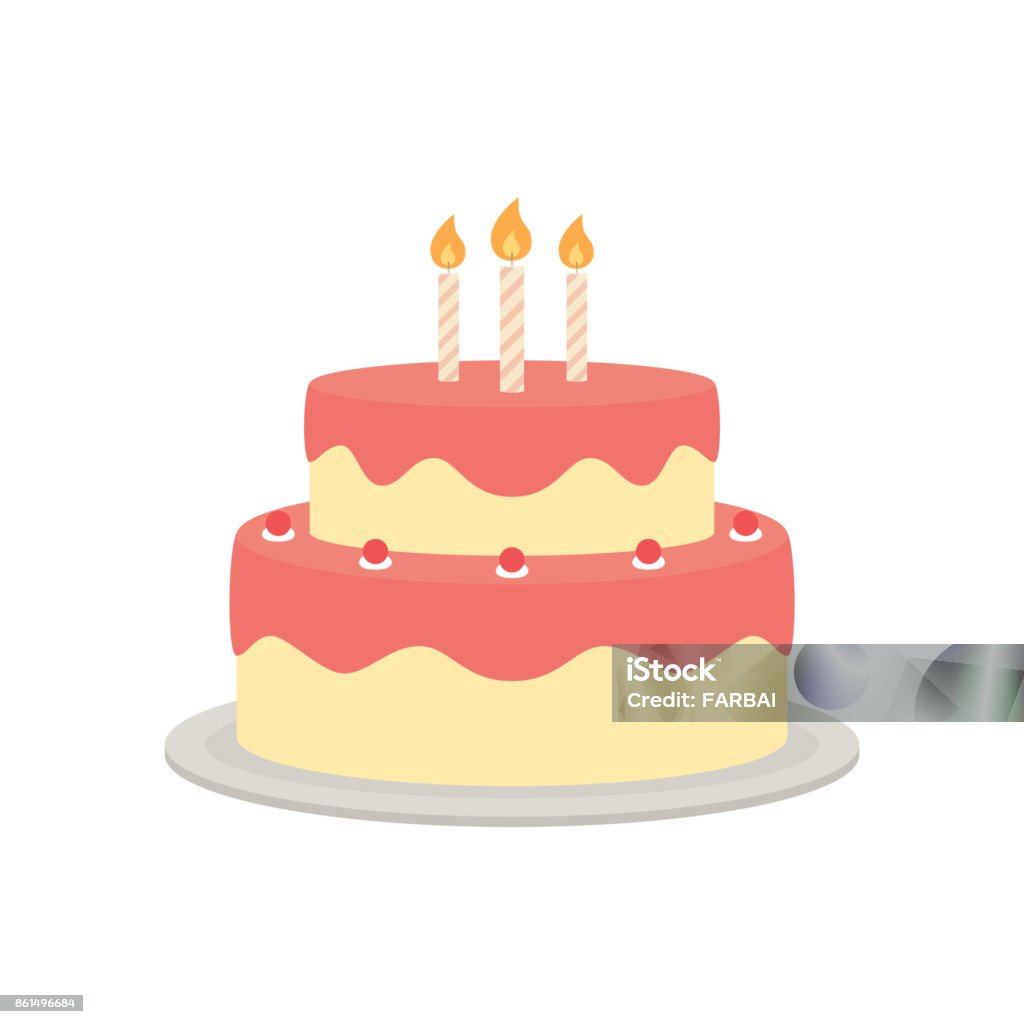 Birthday cake vector isolated illustration Vector element Cake stock vector