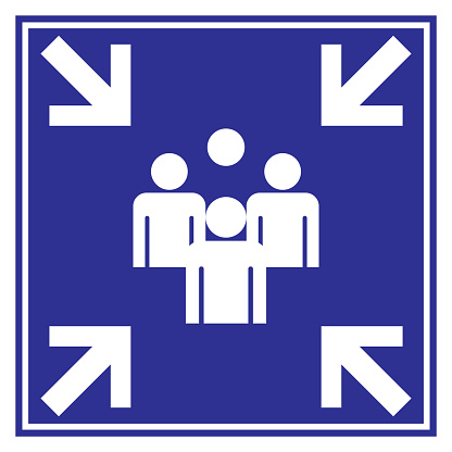 Blue Point Mappoint Sign Meeting Point Sign Blue Color Stock Illustration - Download Image Now ...