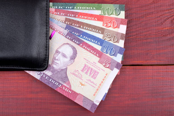 istock Black wallet with Liberian dollars 861521722