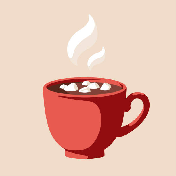 핫 초콜릿 - steam tea hot drink coffee stock illustrations